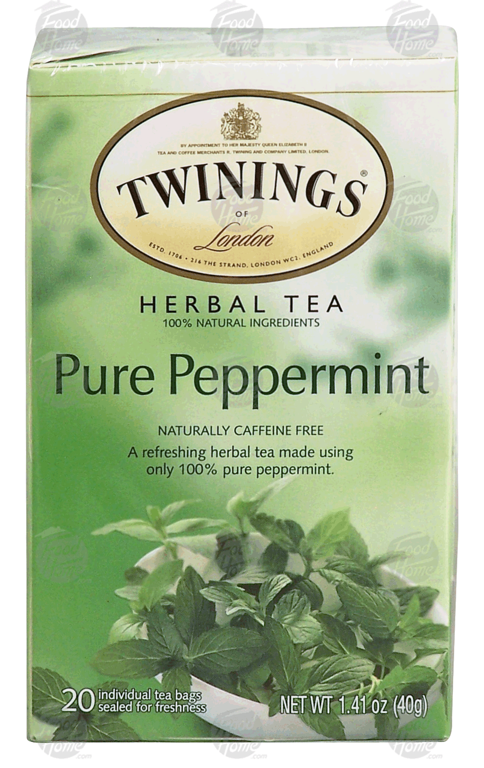 Twinings Of London Tea Bags Pure Peppermint Herbal Tea Caffeine Free 1.41 Oz Full-Size Picture